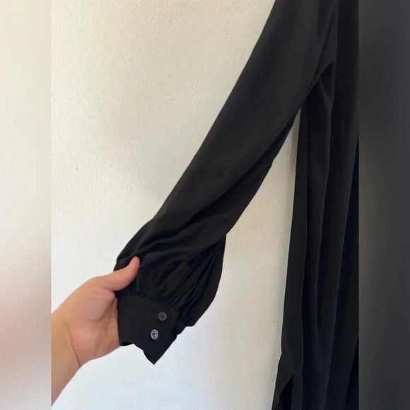 Heidi Merrick Collection Wightman Kaftan Black Long Sleeve Midi Dress Size Large - Picture 11 of 12